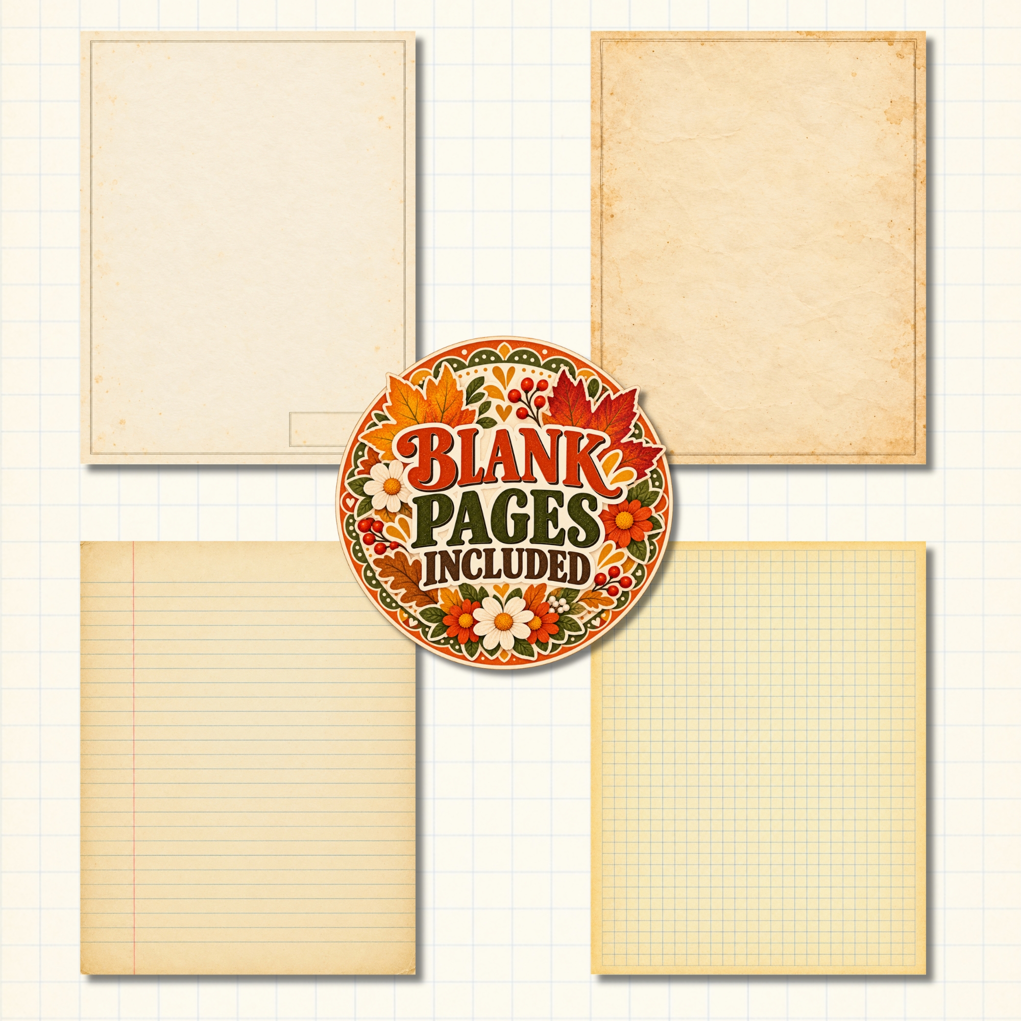 October Digital Companion — Writing & Background Pages